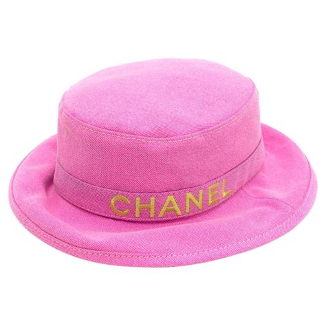 chanel bucket hat pink|vintage chanel hat.